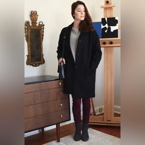 Everlane Navy Blue Cocoon Coat